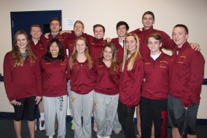 Ireton seniors pose for a senior day photo. Class of 2015 made its mark in the pool and the School.