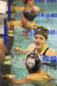 Haverford's Maddie Hart is all smiles after capturing the District One Class AAA Championship in the 100 butterfly with a time of 54.74 seconds, a Delco record. (Rick Kauffman)